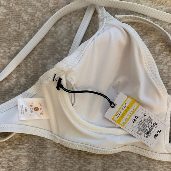 NWT White Ribbed Bikini Top - Picture 2 of 2